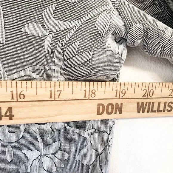 Vintage Y2k 70s Clio PM LongSleeve Gray Floral Top Whimsigoth Retro Disco - Picture 13 of 15